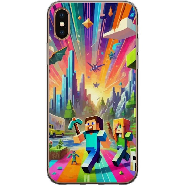 Apple iPhone X Gennemsigtig cover Fortnite vs Minecraft