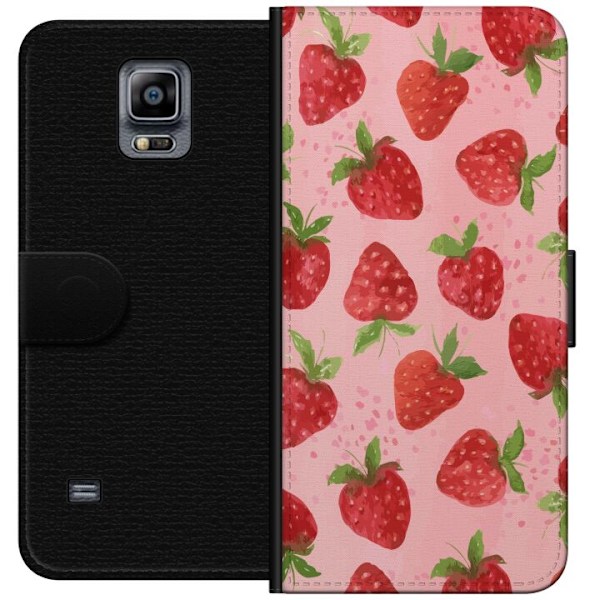 Samsung Galaxy Note 4 Plånboksfodral Strawberry Dreams – jordgubbsmönster i retrostil