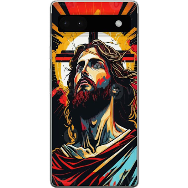 Google Pixel 6a Läpinäkyvä kuori Jeesus ja Kortti - uskonnollinen motiivi syvällä symboliikalla