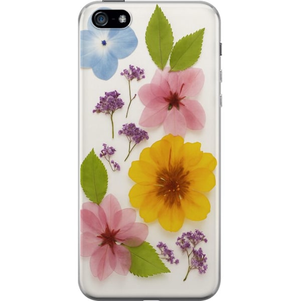 Apple iPhone 5 Genomskinligt Skal Pressade blommor