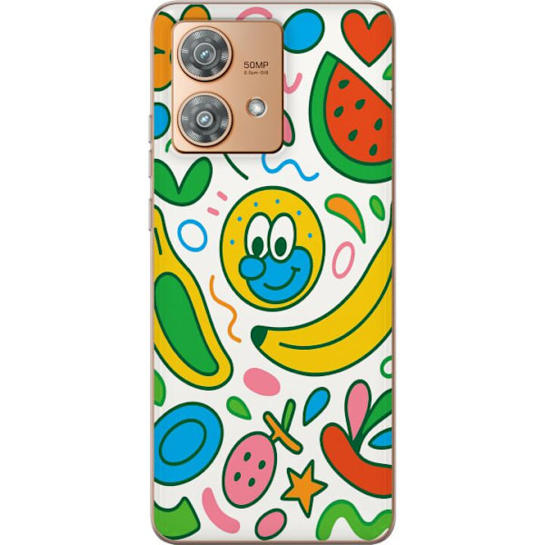 Motorola Edge 40 Neo Gennemsigtig cover Sommerfugle Slør