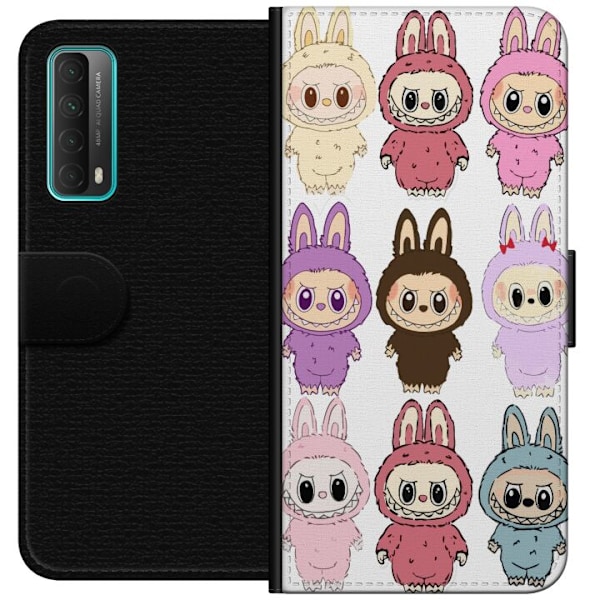 Huawei P smart 2021 Tegnebogsetui Labubu Pink Monster - Popkunst med Kawaii-touch