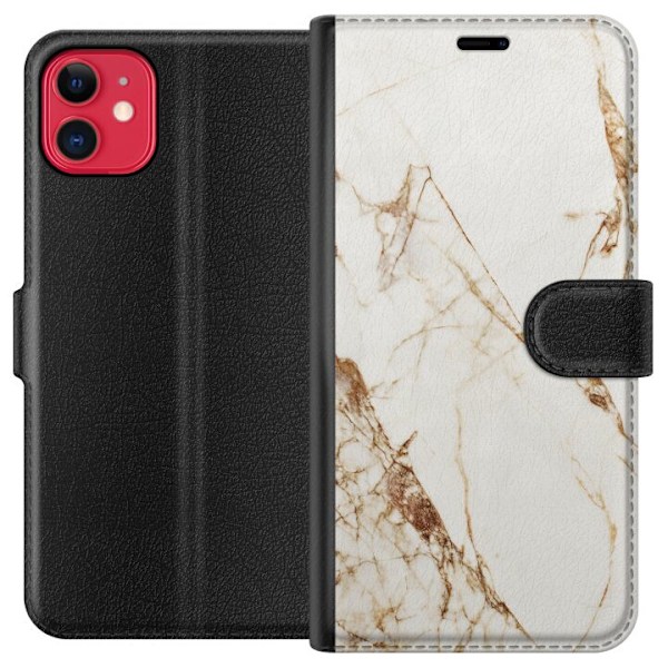 Apple iPhone 11 Tegnebogsetui Hvid marmor