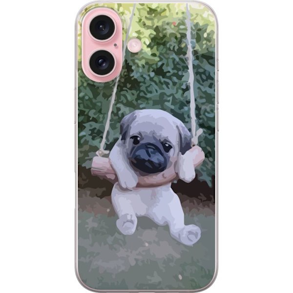 Apple iPhone 16 Gennemsigtig cover Pug På en Gynge