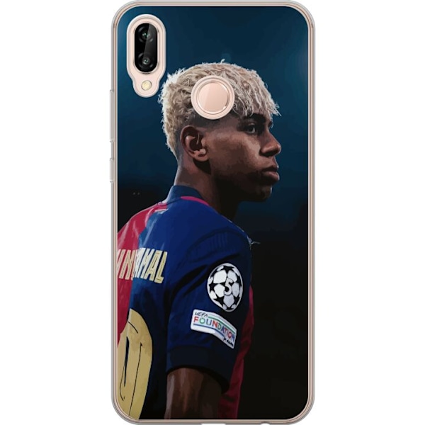 Huawei P20 lite Läpinäkyvä kuori Lamine Yamal - Barcelonan ihmelapsi fokuksessa