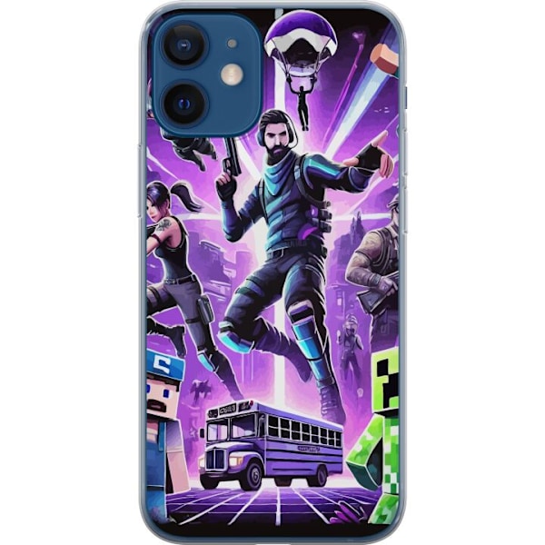 Apple iPhone 12 mini Gennemsigtig cover Fortnite vs Minecraft