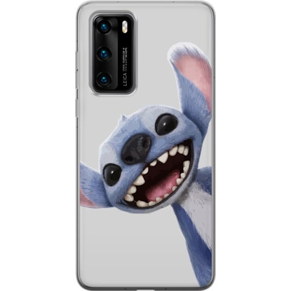 Huawei P40 Gjennomsiktig deksel Stitch i Fart - Kawaii Design