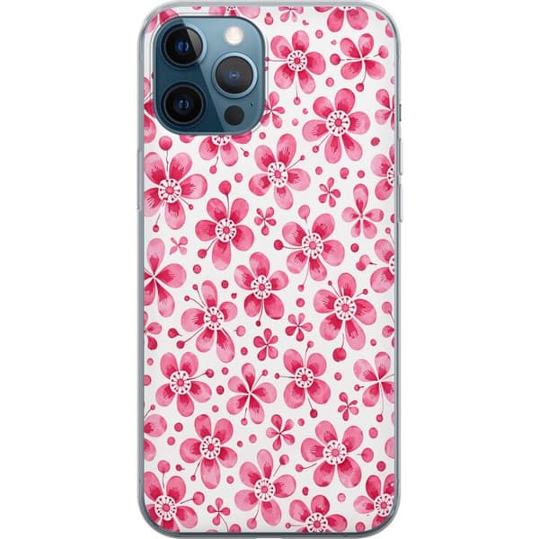Kompatibel Mobilcover til Apple iPhone 12 Pro Azurblå flora