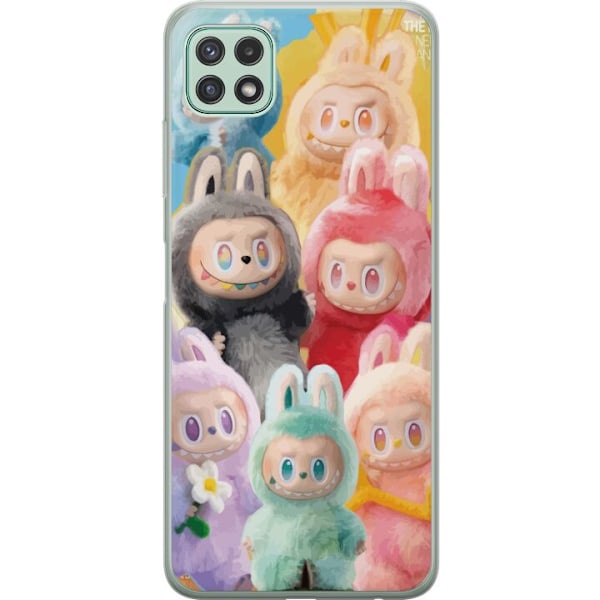 Samsung Galaxy A22 5G Genomskinligt Skal Labubu Sketch Style – Handritat monster i tusch