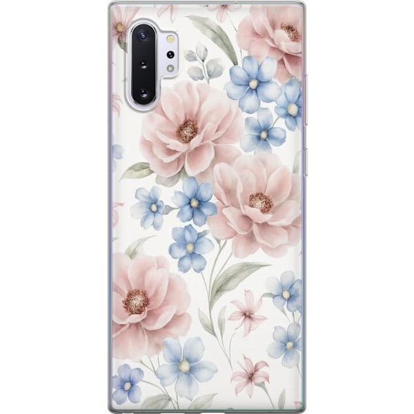 Samsung Galaxy Note10+ Läpinäkyvä kuori Romanttiset kukat