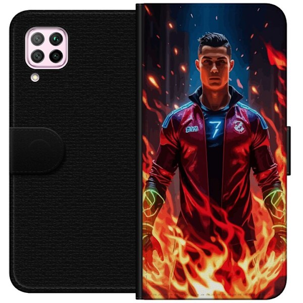 Huawei P40 lite Tegnebogsetui Ronaldo Inferno - fodboldhelt i flammer