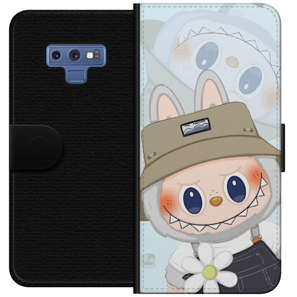 Samsung Galaxy Note9 Lompakkokotelo Labubu hattuineen - Pop Mart -hahmo Mr. Butcher retrotyylillä ja luonteella