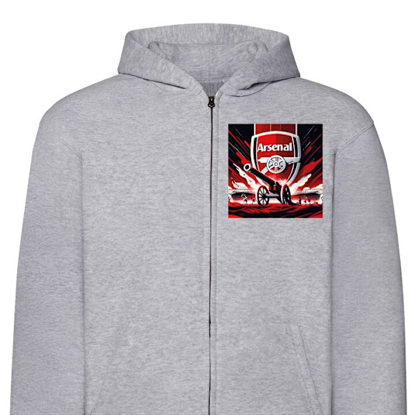 Zip-Hoodie | Hættetrøje med Lynlås til Voksne Arsenal grå S