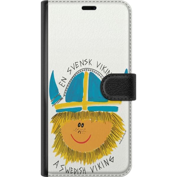 Kompatibel Tegnebogsetui til Apple iPhone 15 Svensk viking hvid