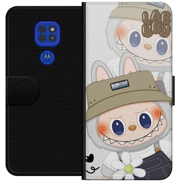 Motorola Moto G9 Play Tegnebogsetui Labubu Minimal Mood - Enkel og stilren monsterdesign