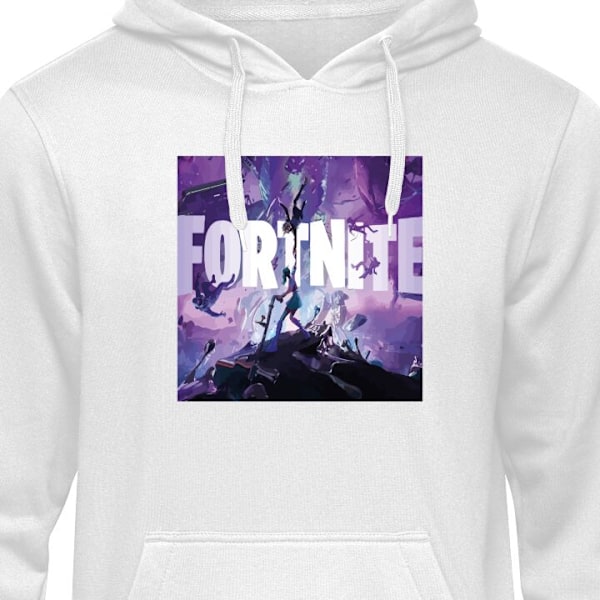 Hoodie til Voksen | Behagelig Hættetrøje Fortnite hvid S