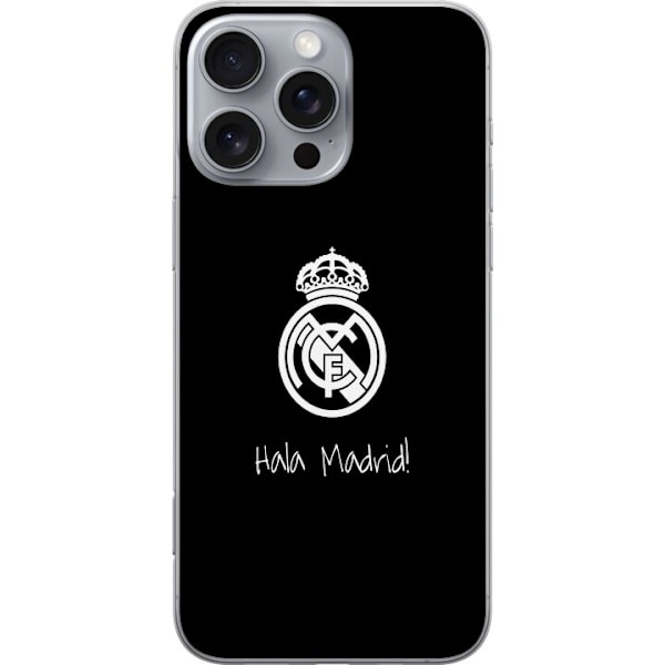 Apple iPhone 16 Pro Max Läpinäkyvä kuori Real Madrid Emblem Jalkapallo Ylpeys Valkoinen Kulta Seuramerkki Mestarit La Liga Fanit Ikoninen Urheilu