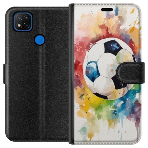 Xiaomi Redmi 9C Plånboksfodral Fotboll