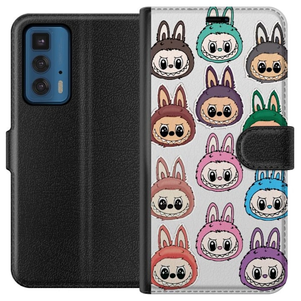 Motorola Edge 20 Pro Lompakkokotelo Labubu Macaron Monster - S
