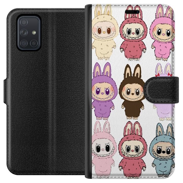 Samsung Galaxy A71 Lompakkokotelo Labubu Pink Monster - Popkulttuuri Kawaii-kosketuksella