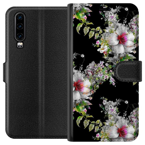Huawei P30 Tegnebogsetui Blomststjerne
