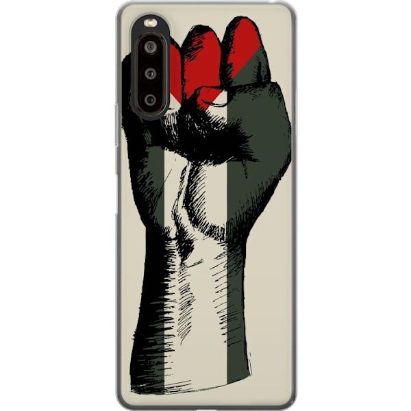 Sony Xperia 10 II Genomskinligt Skal Hand knuten i Palestinas färger – kraftfull symbol för frihetsrörelsen