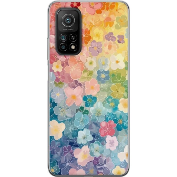 Xiaomi Mi 10T 5G Gennemsigtig cover Små blomster