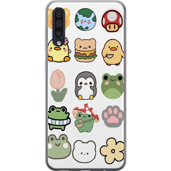 Samsung Galaxy A50 Läpinäkyvä kuori Kawaii Friends