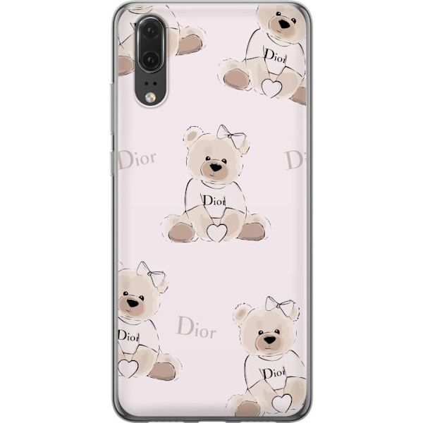 Huawei P20 Genomskinligt Skal Teddy Dior Vibes – lyxig nalle