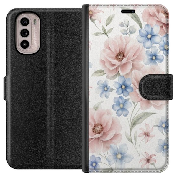 Motorola Moto G41 Tegnebogsetui Romantiske blomster