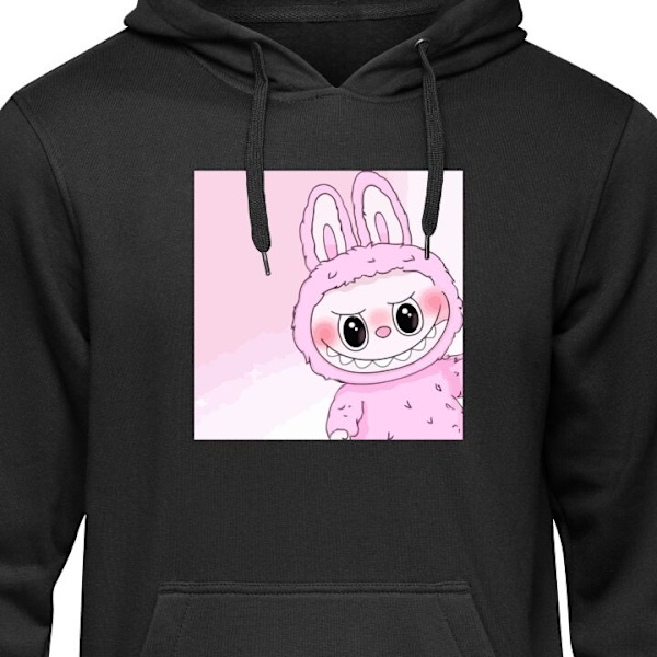 Børne-Hoodie | Blød Hættetrøje til Børn Labubu Bunny Seri sort 5-6 År