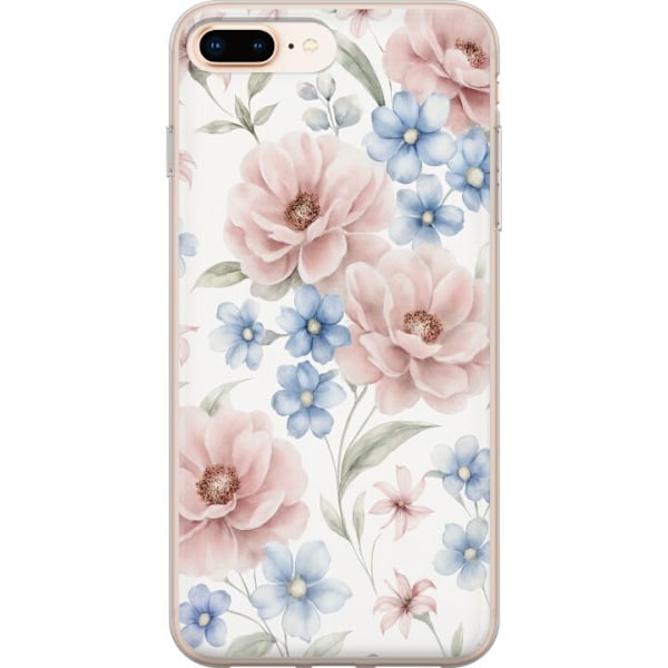 Apple iPhone 7 Plus Läpinäkyvä kuori Romanttiset kukat