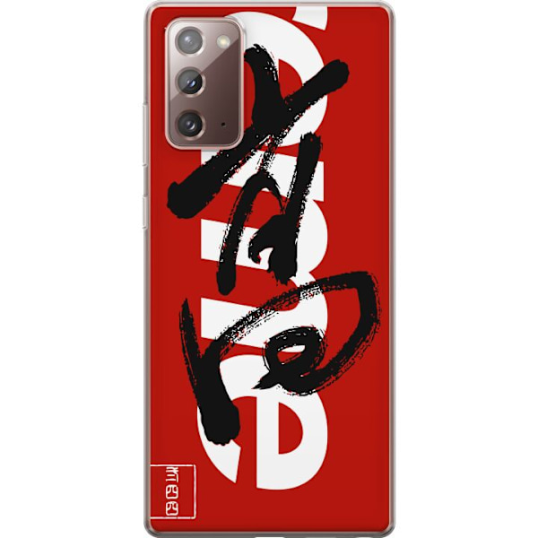 Samsung Galaxy Note20 Läpinäkyvä kuori Supreme Punainen Graffiti Katupukeutuminen Suunnittelu Muotikuvake Trendikäs Graffiti Kuviointi Suosittu Ur