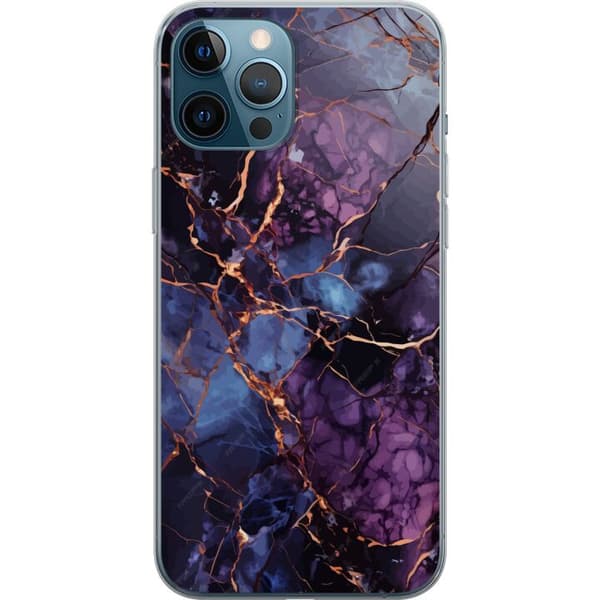 Kompatibelt Mobilskal till Apple iPhone 12 Pro Max Marmor Blå Lila