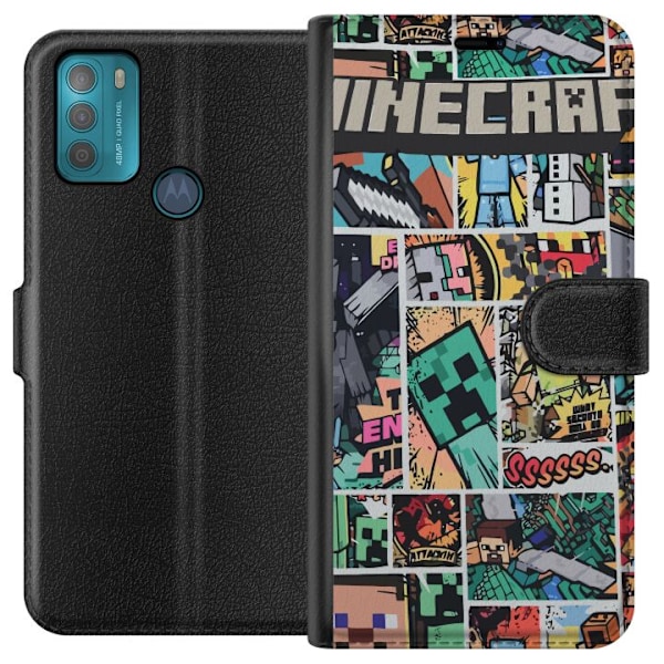 Motorola Moto G50 Tegnebogsetui Minecraft Kunst