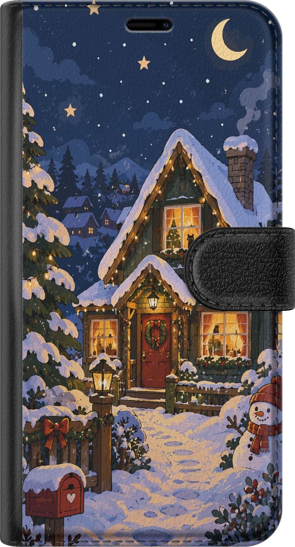 Kompatibel Tegnebogsetui til OnePlus Nord CE 3 Lite Snöstuga i månsken blå