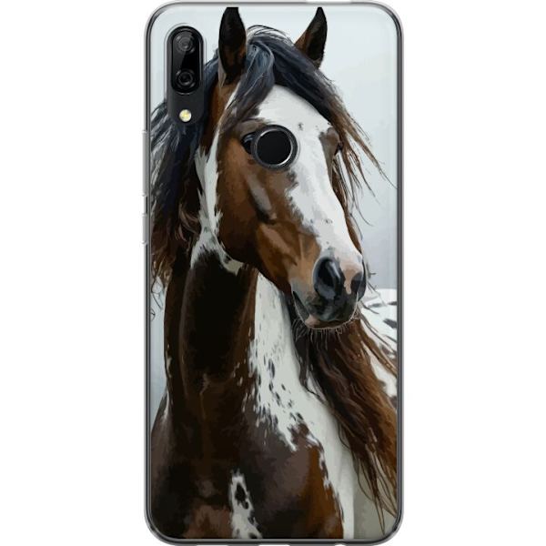 Huawei P Smart Z Genomskinligt Skal Häst Djurmotiv Grafisk Design Natur Kraftfullt Motiv Populär Väggkonst Djurtema Ridning