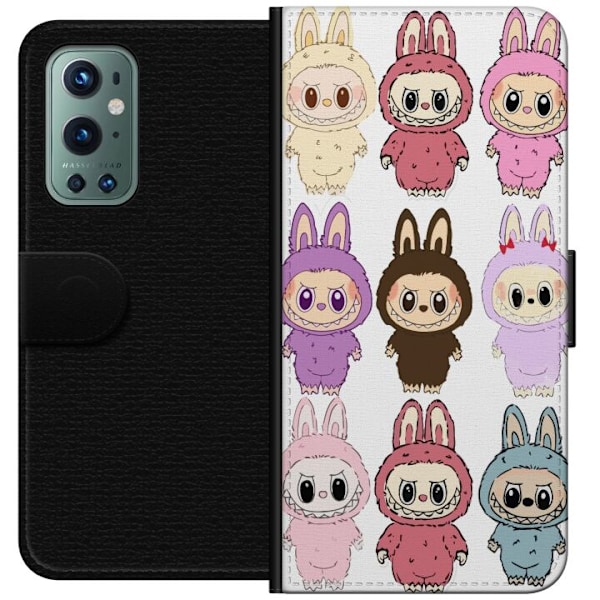OnePlus 9 Pro Plånboksfodral Labubu Pink Monster – Popkonst med Kawaii-touch