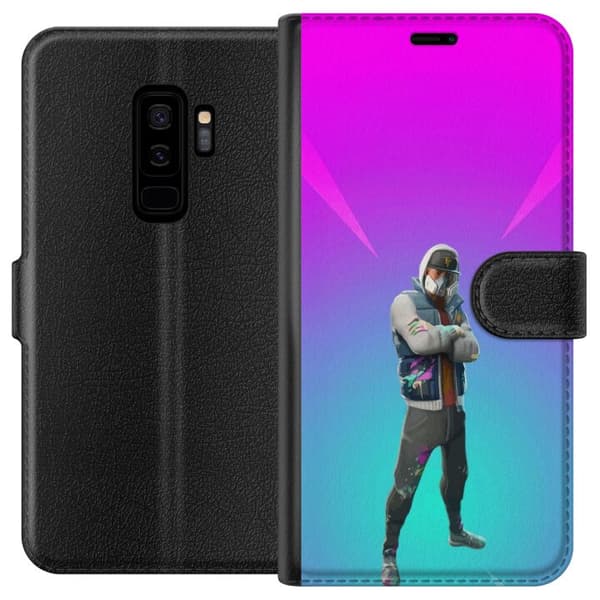 Kompatibel Tegnebogsetui til Samsung Galaxy S9+ sort ridder fortnite