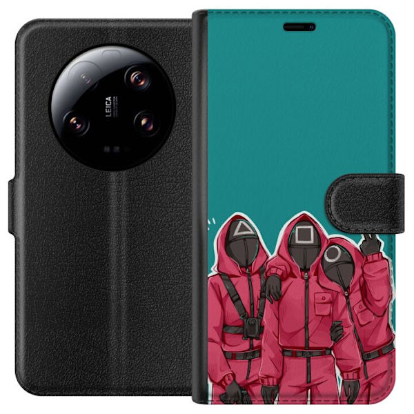 Xiaomi 13 Ultra Lompakkokotelo Squid Game Hahmot Graafinen Suunnittelu Sarjakuvasarjan Hahmot Suosittu TV-Teema Aasialainen Tyyli Jännittävä Trendi