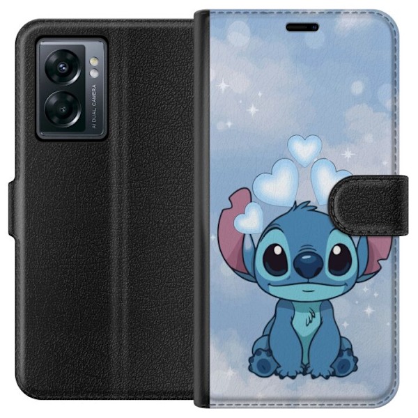 OnePlus Nord N300 Tegnebogsetui Stitch Hoppende Glæde - Sjovt Design til Gave