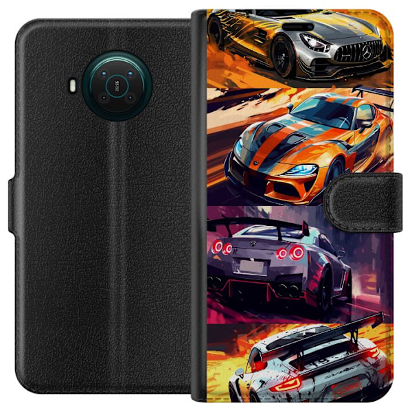 Nokia X10 Lommeboketui Rallyfeber - intensivt motiv med rallybiler