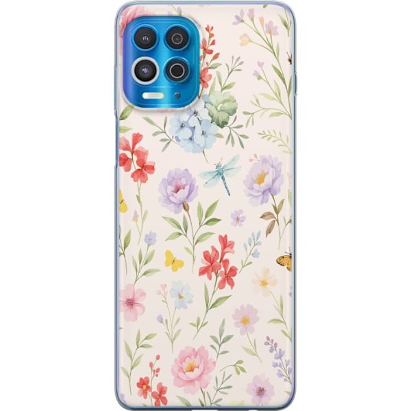 Motorola Edge S Läpinäkyvä kuori Kukat