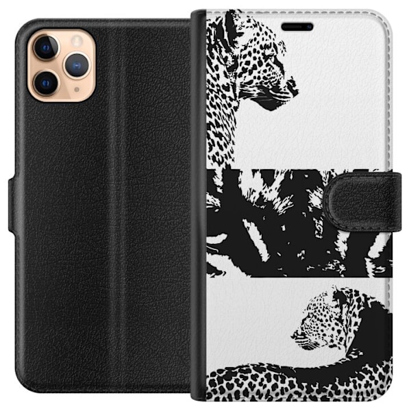Apple iPhone 11 Pro Max Tegnebogsetui Leopard Faces