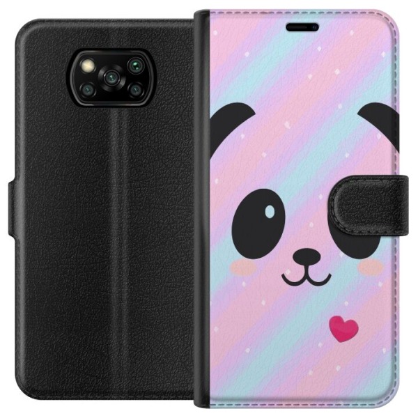 Xiaomi Poco X3 NFC Plånboksfodral Regnbåge Panda