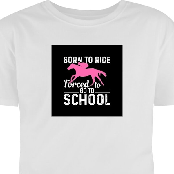 Barn-T-shirt | Bekväm T-shirt för Barn Born to Ride vit 5-6 År