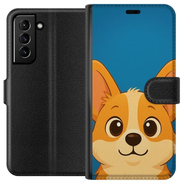 Kompatibel Tegnebogsetui til Samsung Galaxy S21+ 5G Hello Corgi