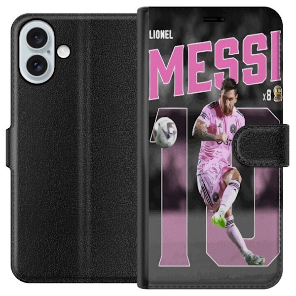 Apple iPhone 16 Plus Plånboksfodral Lionel Messi - Rosa