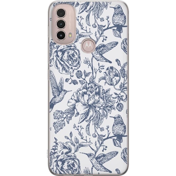 Motorola Moto E40 Genomskinligt Skal Blomster & Fåglar – ro