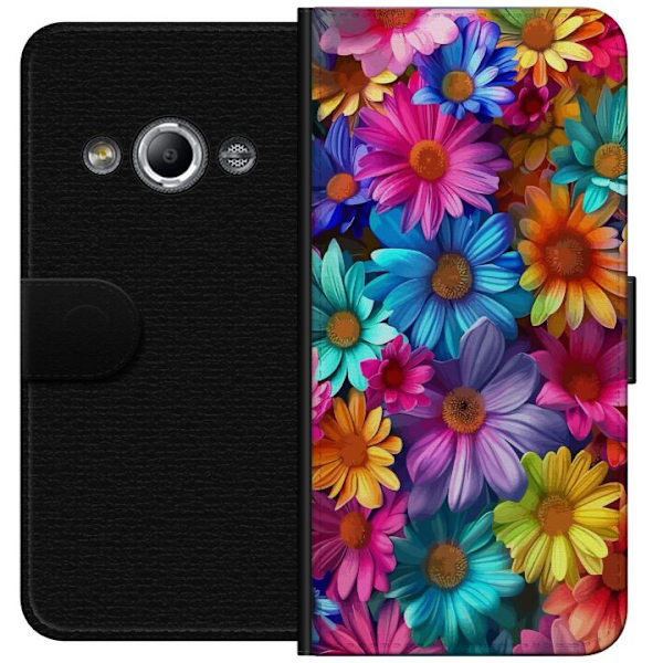 Samsung Galaxy Xcover 3 Plånboksfodral Gerbera Blommor Färgglad Dekor Blommotiv Populärt Heminredning Färg Rik Väggkonst Design
